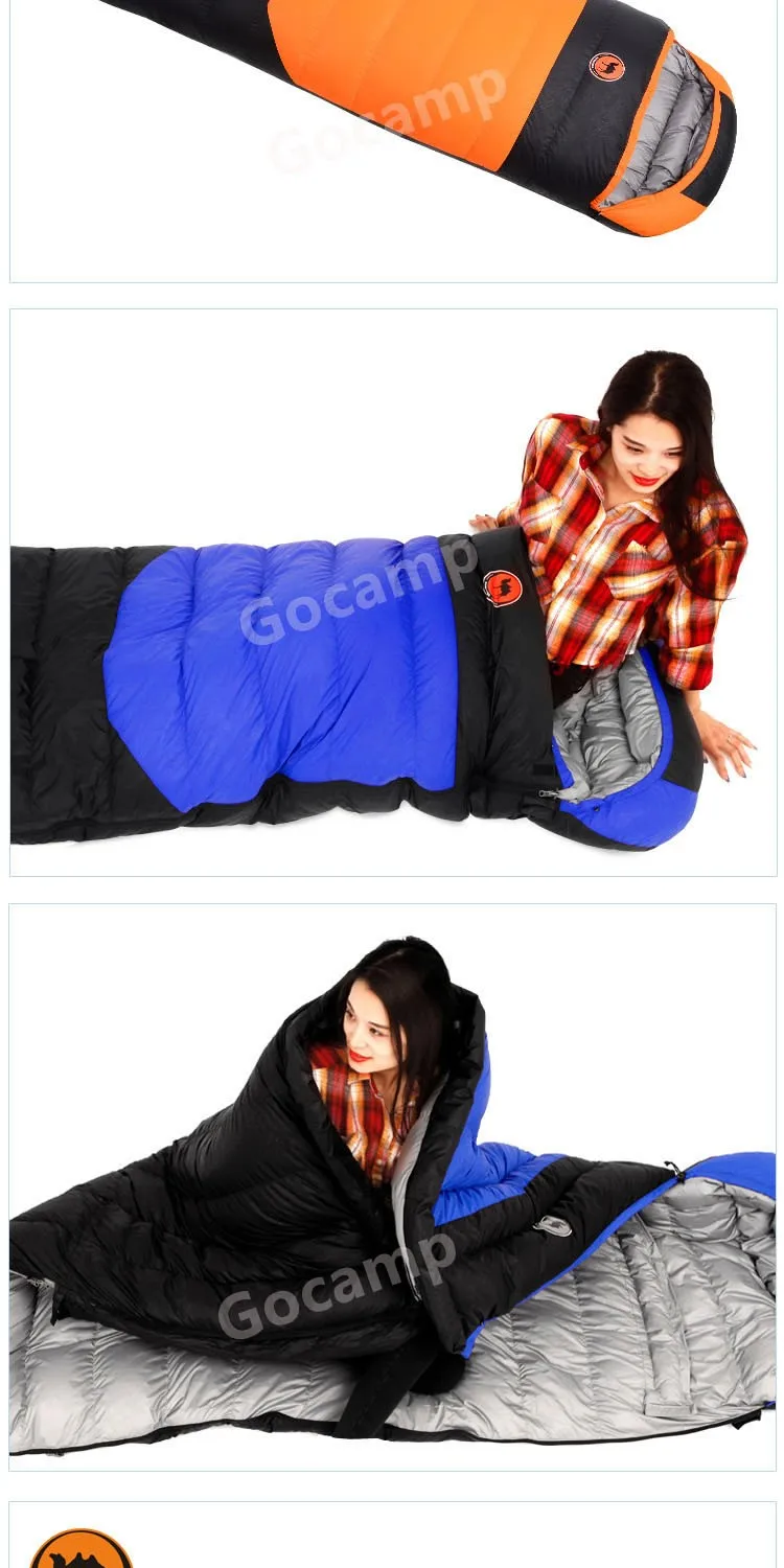 Сверхлегкий спальный мешок на холодную погоду для кемпинга, спальный мешок на белом утином пуху, удобный спальный мешок на гусином пуху 210*80 см