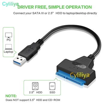 

by dhl 200pcs Adapter SATA III USB 3.0 Cable External Hard Drive USB to Serial ATA 22pin Converter Hard Disk for 2.5" HDD/SSD