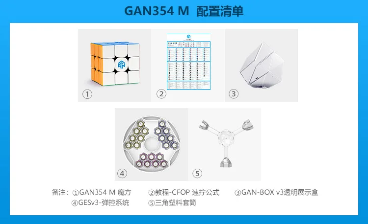 Gan GAN354M 3x3x3 Stickerless Magnetic Gan 354 м волшебный куб головоломка на скорость игры часы-кольцо с крышкой игрушки для детей Рождественский подарок