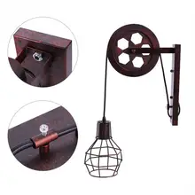E27 промышленный настенный держатель лампы железа подъемный шкив Настенные светильники база номер Холл коридор настенные светильники под старину