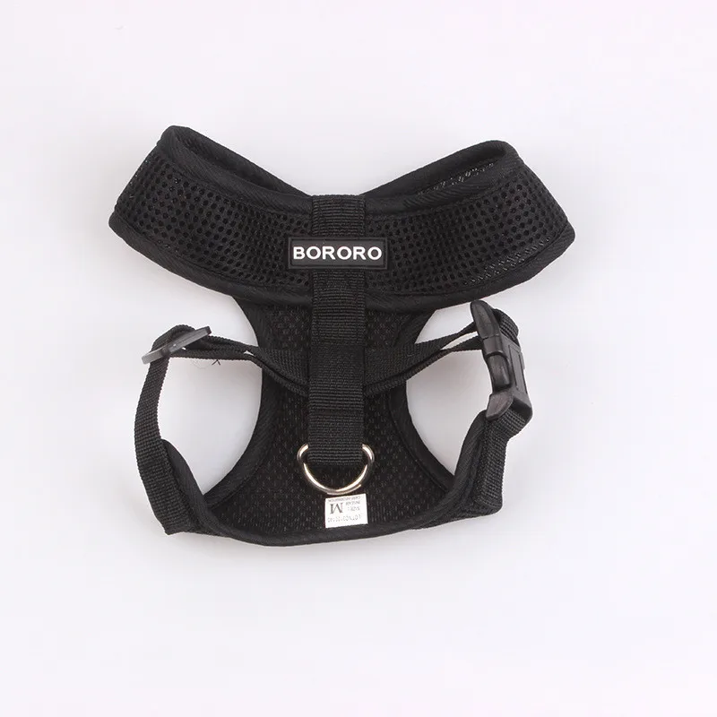 Cheap Pet Small Dog Harness Chihuahua Comfortable Soft Pet Harness Vest Mesh Breathable Black Red For Dogs (5)