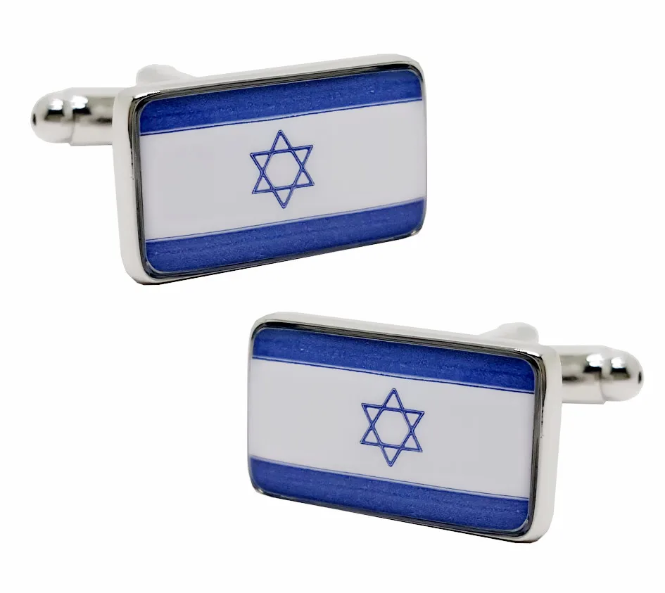 

Free shipping Flag Cufflinks blue color Flag of Israel design hotsale copper material cufflinks whoelsale&retail