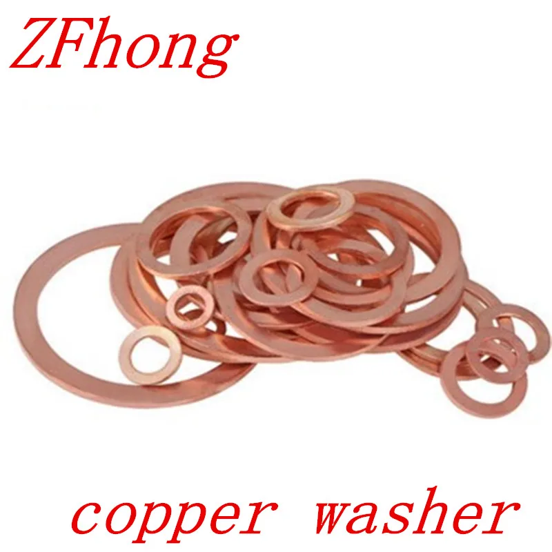 free shipping 50pcs Copper Washers Thickness 1mm m14 m16 m18 m20 m22