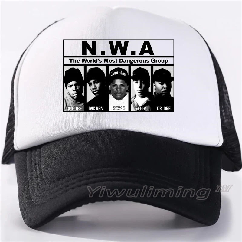 

New Summer Trucker Caps NWA Cool Summer Black Adult Cool Baseball Mesh Net Trucker Caps Hat for Men Adjustable