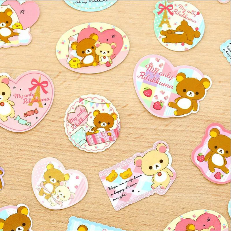 60 шт./лот милые мини rilakkuma бумажные наклейки DIY Декоративные для альбома