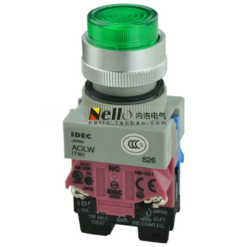 

[SA]Japan and the spring IDEC 22MM green illuminated pushbutton switch AOLW22211DG 24VAC / DC 1NO1NC--5pcs/lot