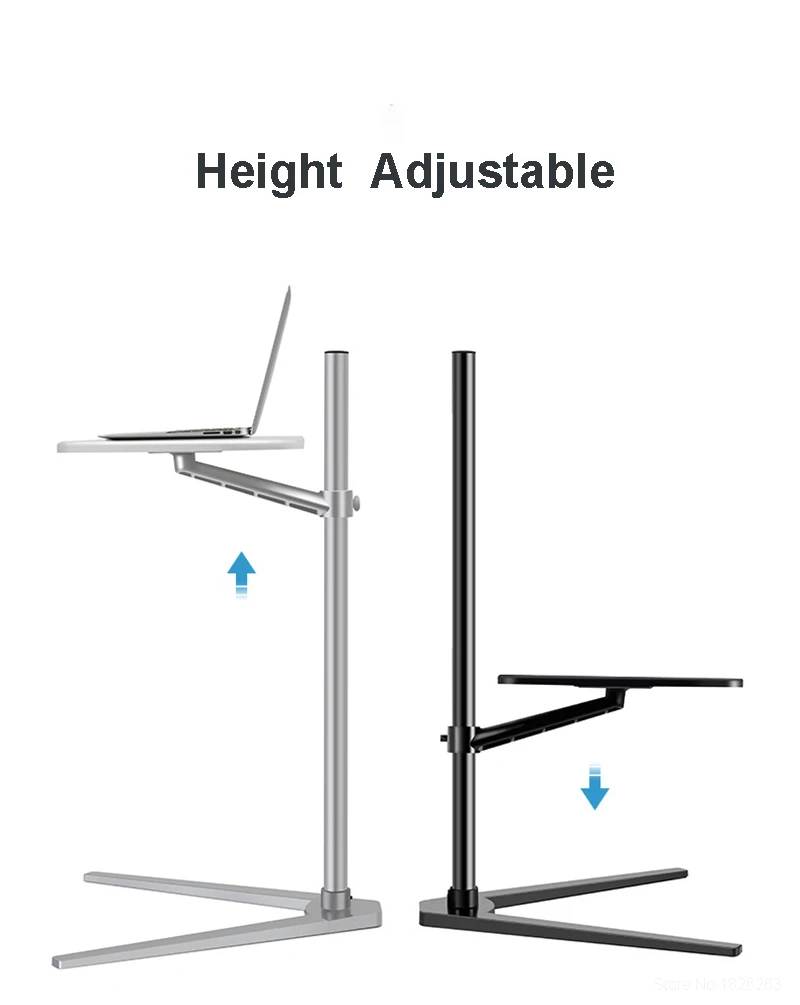 Suporte de Assoalho Mesa para Tablet Mesa de Chá Up-8t de Alumínio Móvel Polegada Portátil Altura Ajustável Cabeceira Lapdesk Sofá Computador 7-20 - Imagem 5