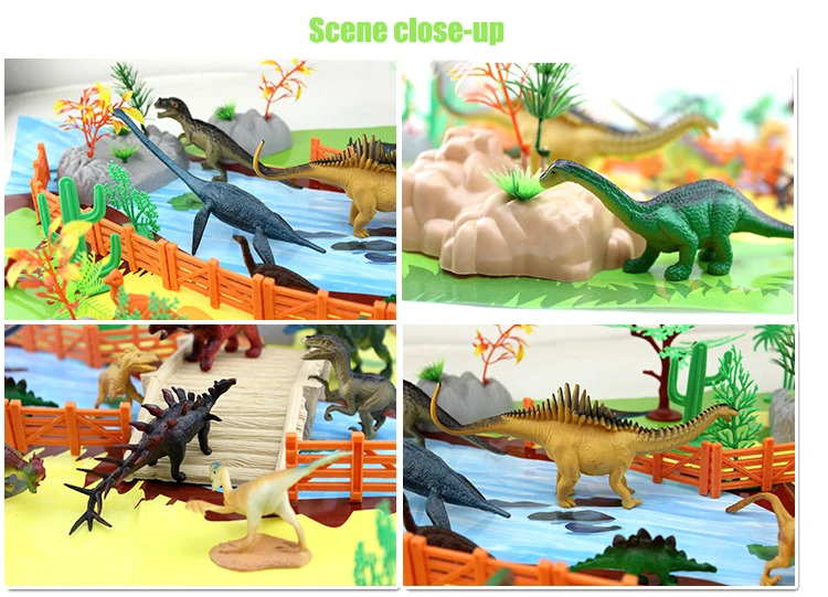 Имитация твердой Игрушечная модель динозавра костюм с маленьким дерево на сцене карта животных океан детская игрушка динозавр рай