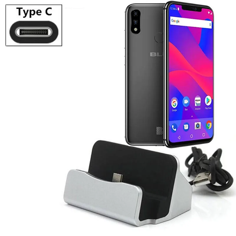 Док-станция для зарядки и синхронизации данных BLU Vivo XI + USB-кабель Type-C Samsung S10 plus note 9