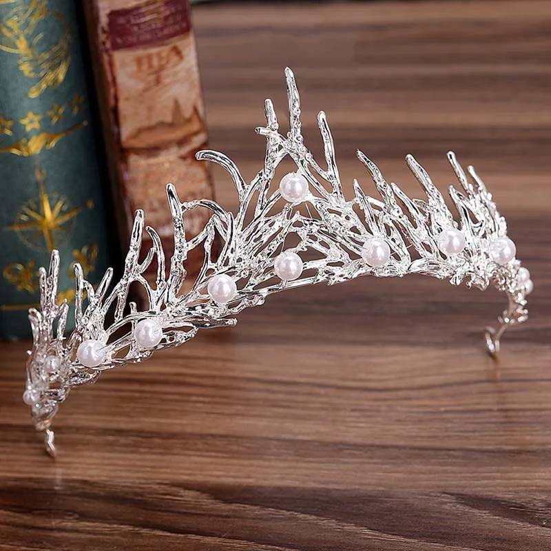 

Baroque Tree Branches Handmade Bride Crowns Princess Noiva Tiaras Bridal Diadem Headpiece Wedding Hair Accessories for Women JL