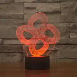 Абстрактная форма сенсорная настольная лампа 7 цветов меняющая настольная лампа 3D светодио дный лампа светодиодная ночник