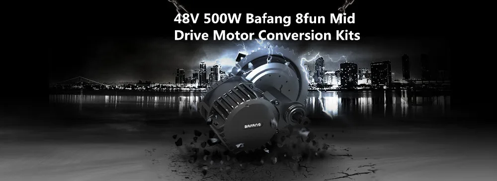 Excellent Bafang 8fun 48V 500W BBS02B Mid Crank Drive Motor Kits With 48V 17AH Lithium Battery C961 C965 Electric Bike Conversion Parts 0