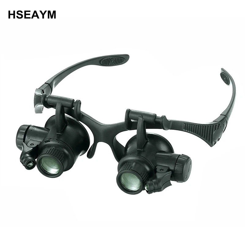 

Binoculars Telescope Optical Lens LED Light Glasses Magnifier Magnifying Glass Helmet Eye Loupe Repair Circuit Board
