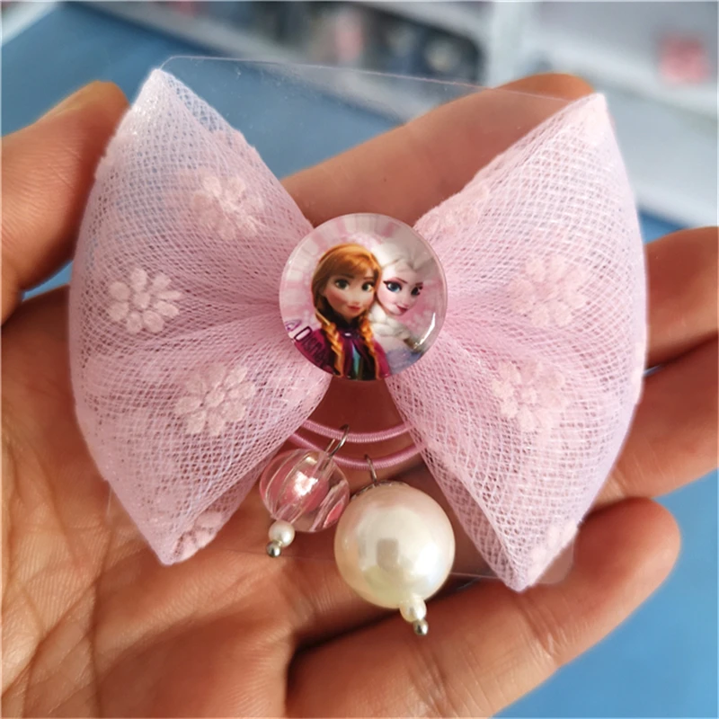 Резинки для волос Disney Frozen cartoon с бантом куклы аксессуары заколки головы Эльзы