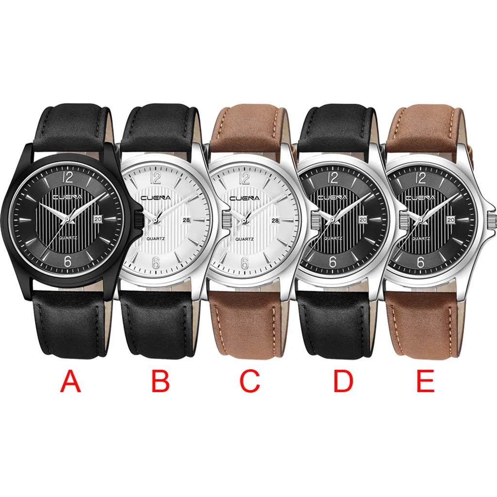 2018 Reloj мужские часы с большим циферблатом военные кварцевые кожаные спортивные