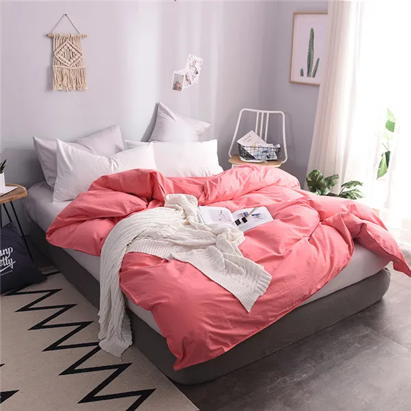 Stylish Bright Orange Solid Color Single Duvet Cover King Queen Size