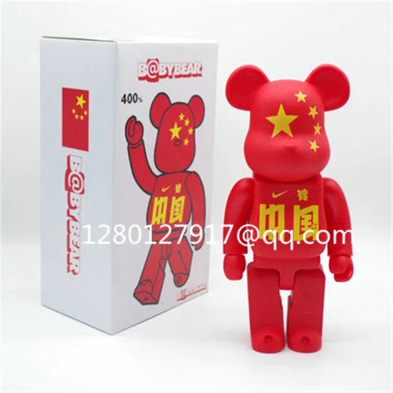 

1111'' Bearbrick B@BYBEAR 400% Flags China Gloomy BB PVC Action Figure Collectible Model Toy Creative Gift BOX P934