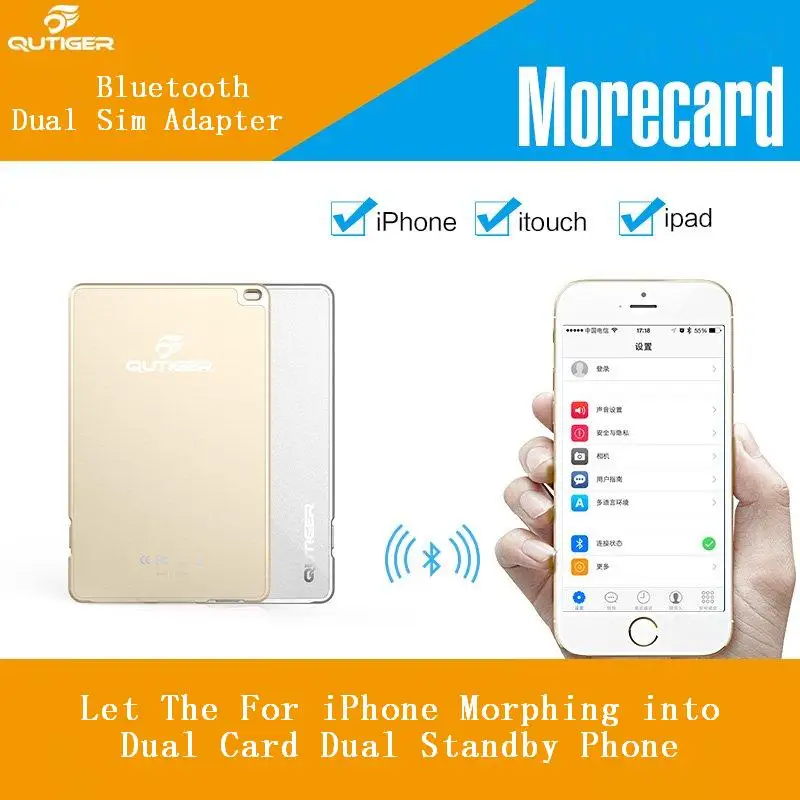 melhor Adaptador Bluetooth Multi Dois Cartões Sim Ativos Para iphone 6 6s 7 8 além disso Dual Cartões Sim Dual Standby Adaptador gmate iOS10.1 goodtalk