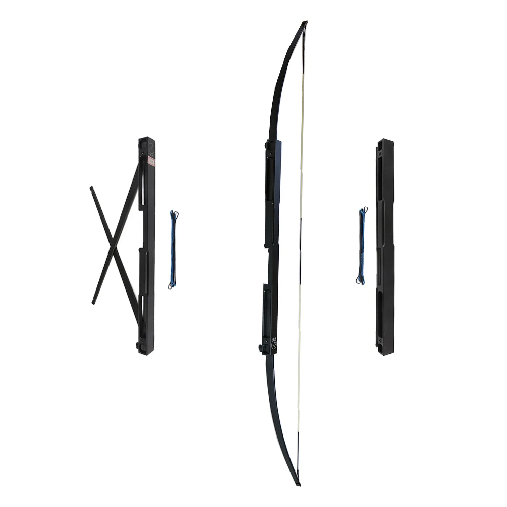 

40 50 60lbs Hunting Shooting Straight Bow and Arrows Black Aluminum Alloy Bow Riser Portable Folding Bows Survival Tools Sports