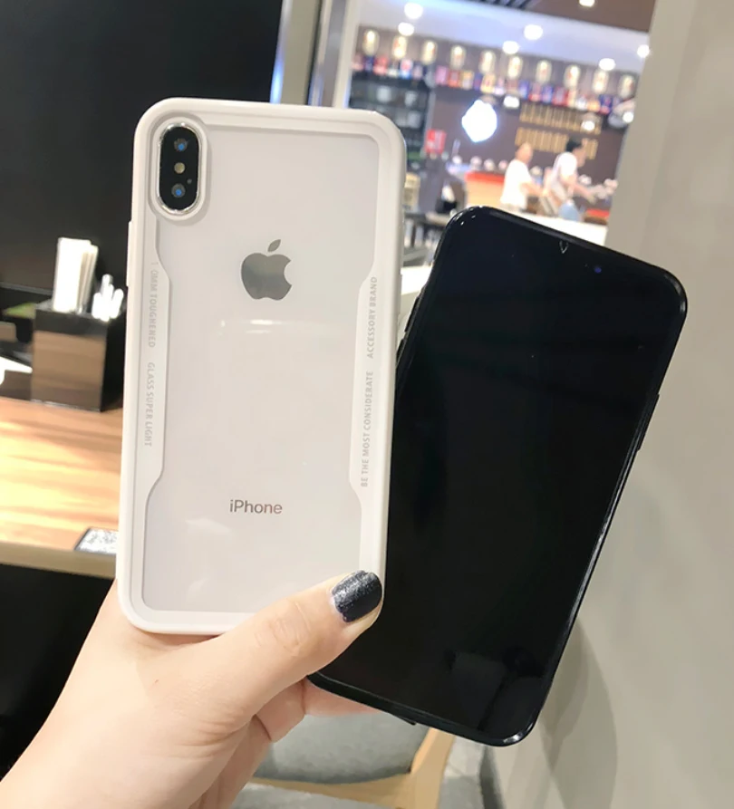 

For iPhone 6 6s Plus X XS MAX XR Not Glass Case for iphone 8 7 Plus 5 5S SE Luxury Protective Back Plastic Soft Cover Shockproof
