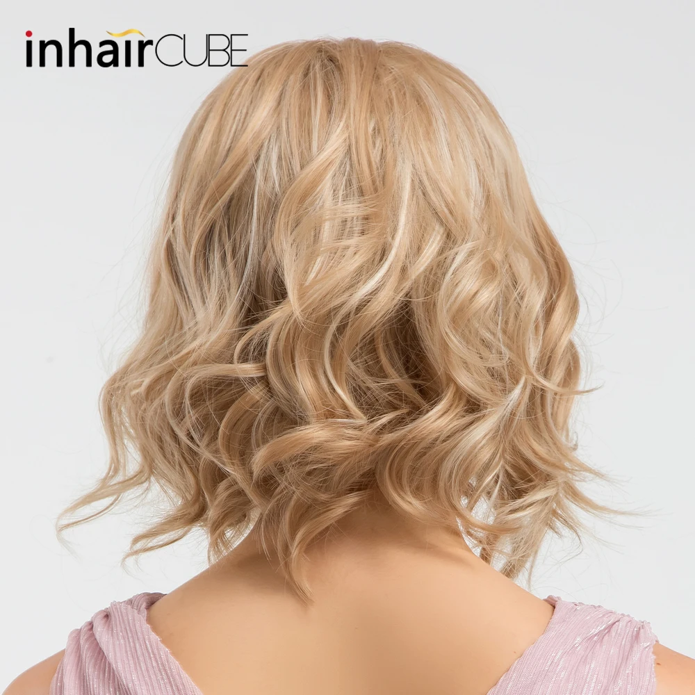 INHAIR CUBE свободные волнистые синтетические парики для волос Блонд женщин ручная