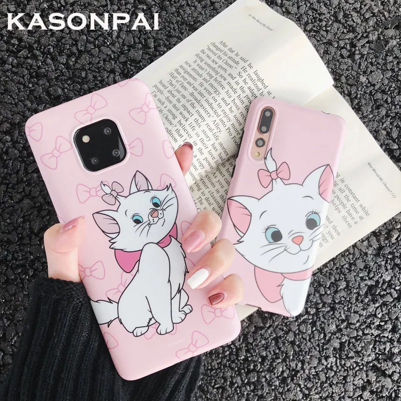 

Cute Cat Cartoon Case For Huawei Mate 20 Mate10 P20 Pro P20 P10 Plus Nova 3 3i 2S Honor 10 Lovely Marie Matte Back Cover Case