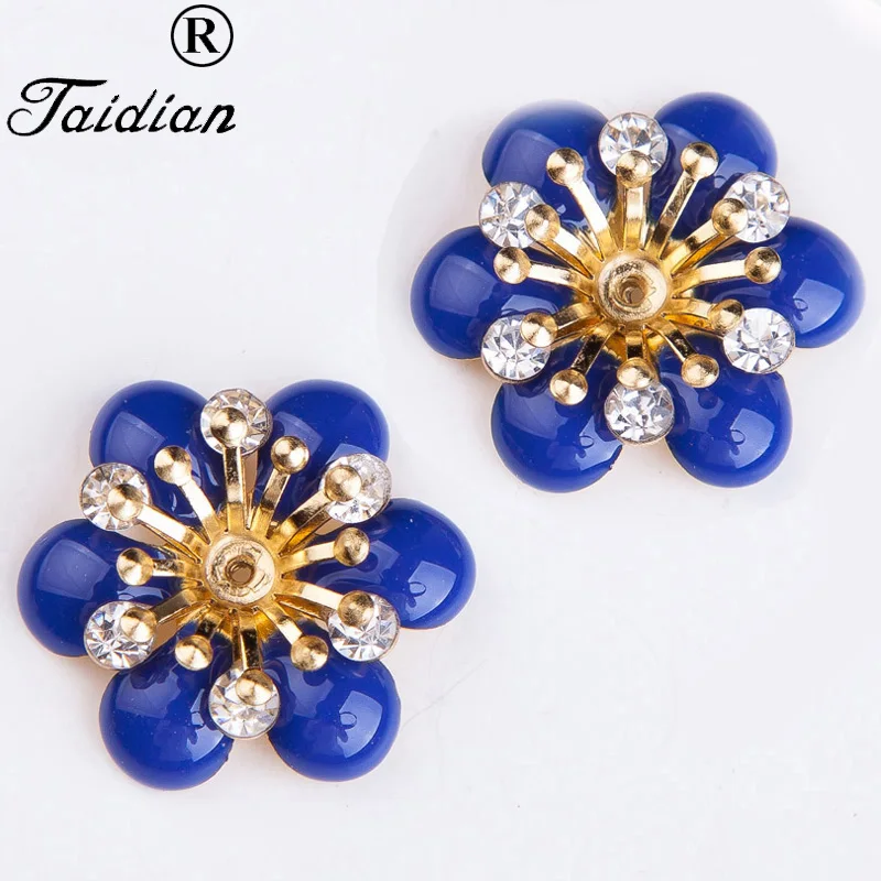 

Daisy Flower Earrings for Women Vintage Earrings Flatback Flower Decorative Buttons,DIY Hair 21mm 8pcs/lot earring jackets