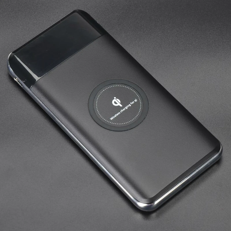 10000 мАч Внешний аккумулятор Qi Беспроводная зарядка для мобильного телефона зарядное устройство светодиодный дисплей для IPhone X XS XR MAX samsung huawei Xiaomi Asus htc