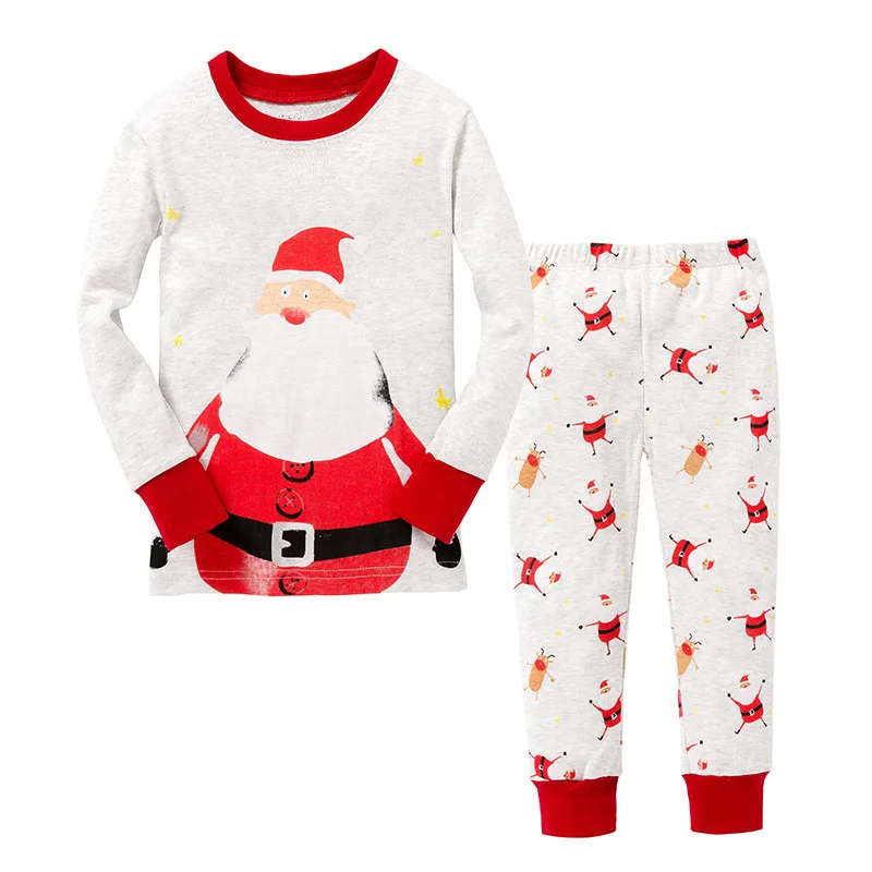 Розничная рождественские детские пижамы для мальчиков с принтом снеговика комплект детской одежды