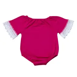 Весна для новорожденного ребенка кружево дизайн боди с длинным рукавом младенческой повседневное комбинезон наряды простой стиль Одежда