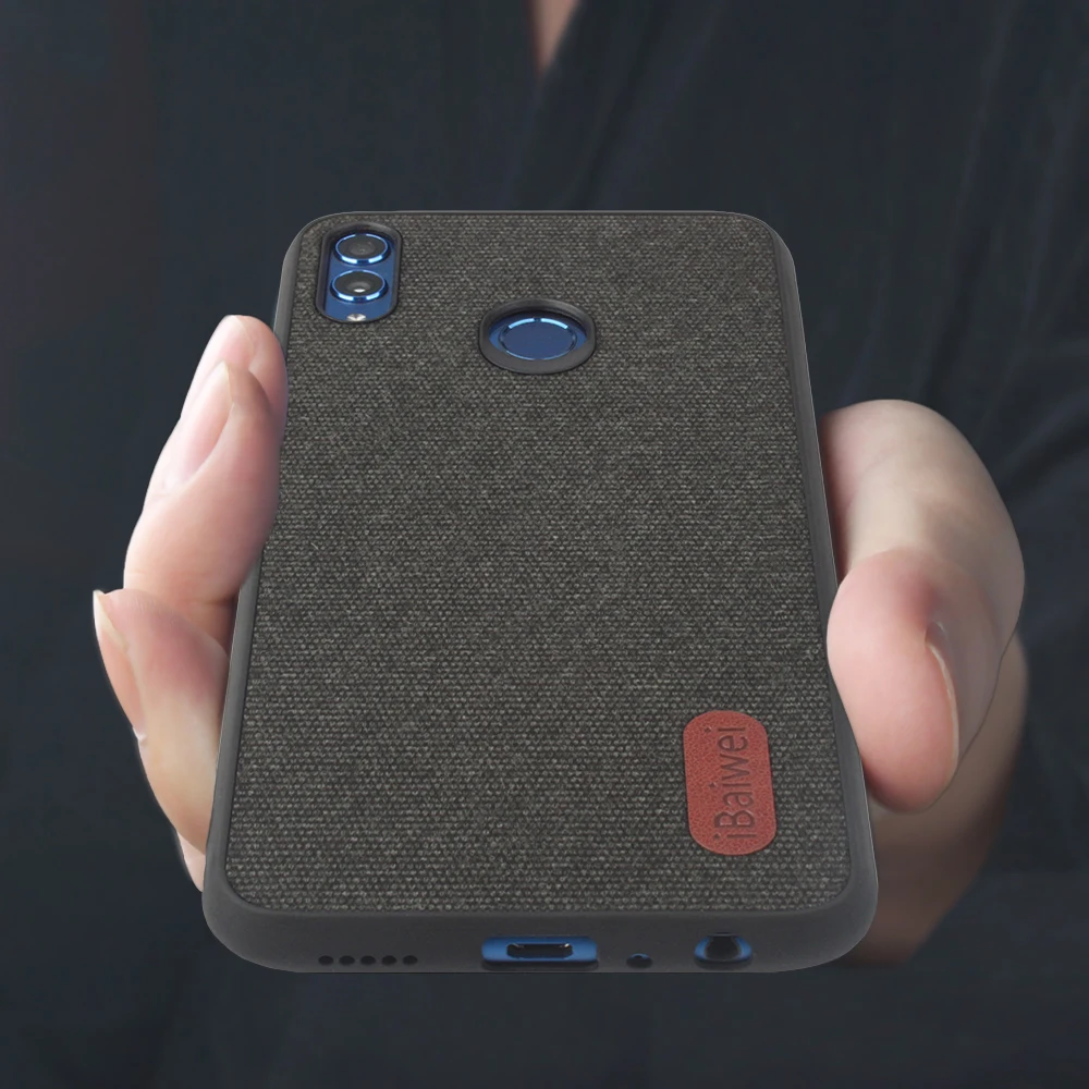 

Fabric Case For Huawei P10 Plus Honor 9 8X Phone Case Cloth Texture Soft Edge Coque Protective Back Cover Mate 10 Pro Magic 2