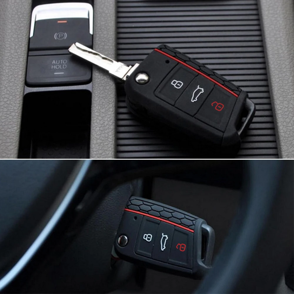 Силиконовый чехол для автомобильного ключа VW Volkswagen Golf 7 mk7 Skoda Octavia A7 новый