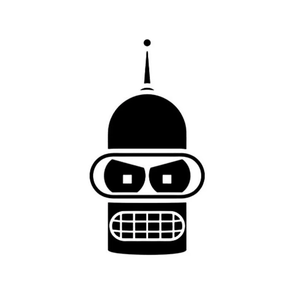 Bender Face Cartoon Fashion Car Styling Stickers Decals Vinyl Creative Car Body Wall Window Toilet Stickers Funny 8.2cm15 (1)