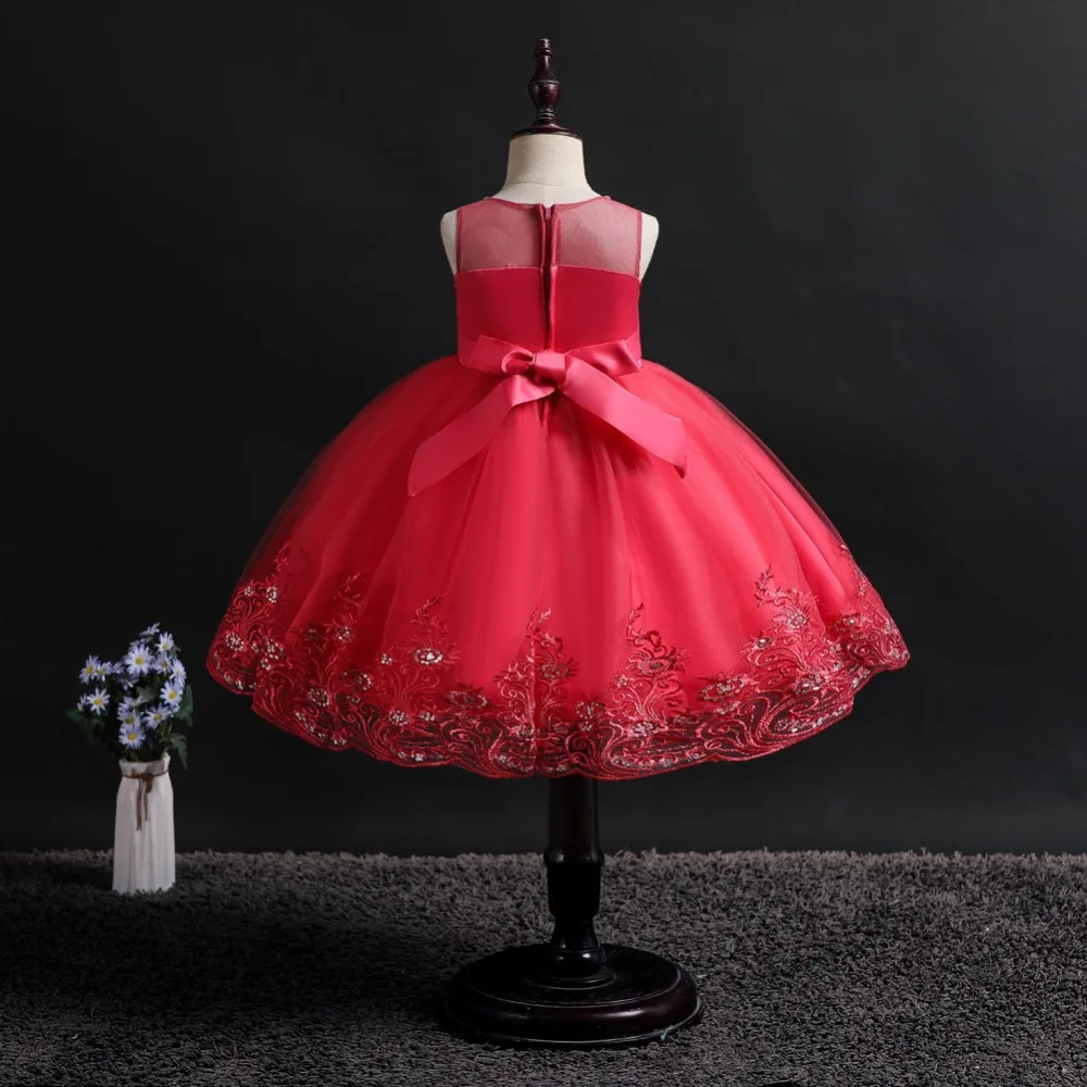 Cute Flower Baby Girl Dresses 2019 Tule Princess Dress Children Evening Clothing Sequins Kids Prom Gown For Girls Wedding Party (9)