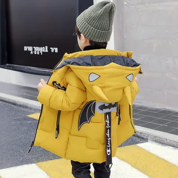 

New Toddler Boys Jacket Coat Kids Winter Warm Padded Outwear Hooded Batman Coat for Boys Fashion Parkas Children Wadded Jacket