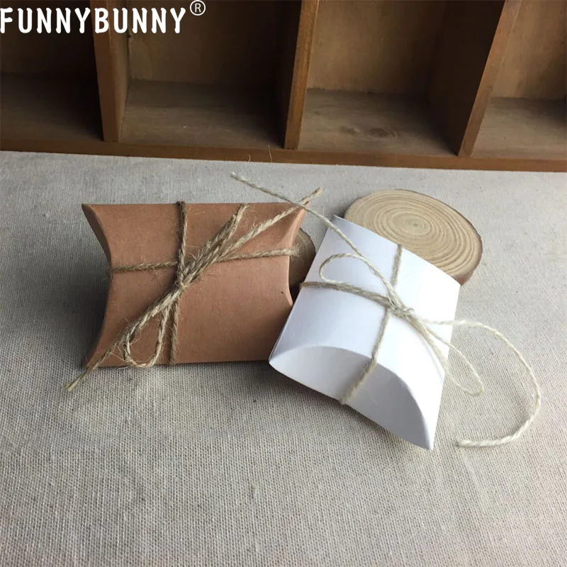 

FUNNYBUNNY Wedding Candy Box Green Gift Box Cowhide Pillow Box Foreign Trade Export Candy Nude Color Box