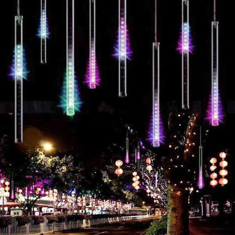 Holiday Lights 30cm /50CM Meteor Shower Rain Tubes Led Light Lamp 100-240V Christmas String Light Wedding Garden Decoration Holiday Lights 30cm /50CM Meteor Shower Rain Tubes Led Light Lamp 100-240V Christmas String Light Wedding Garden Decoration
