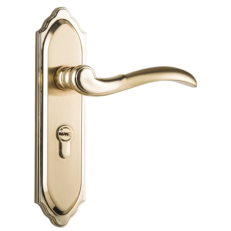 

3515 Golden color Modern style Door lock bedroom room bathroom lock with handle lock