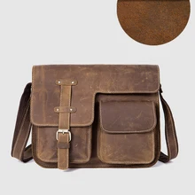 CARANFIER Мужские портфели винтажные Crazy Horse сумки через плечо из натуральной воловьей кожи мужские дорожные сумки для ноутбука