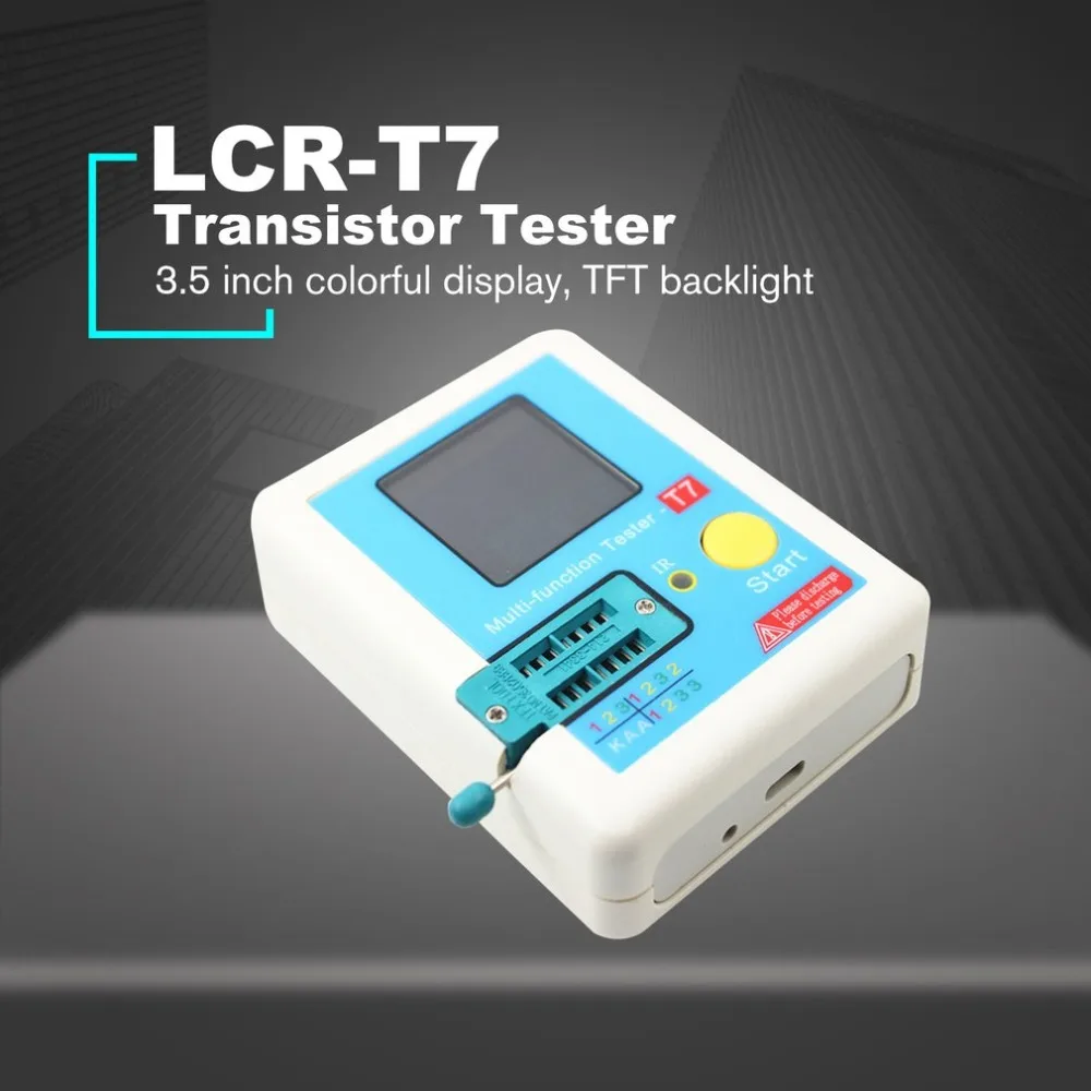 LCR-T7 Транзистор тестер TFT Диод Триод измеритель емкости LCR ESR метр NPN PNP MOSFET ИК Многофункциональный тестер