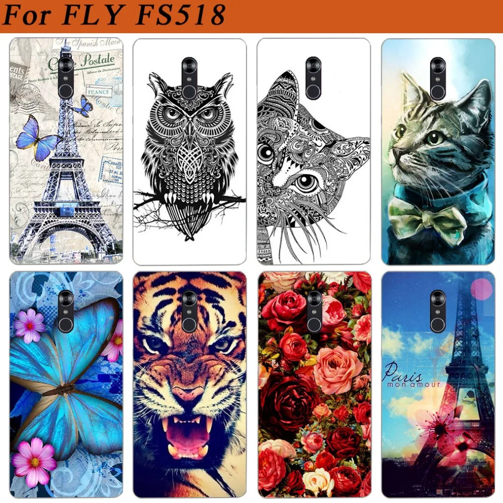 

For Fly Cirrus 13 FS518 Case Cover Pattern Painted Colored Tiger Owl Soft Tpu Case For Fly Fs518 Cirrus 1 Fundas Phone Sheer
