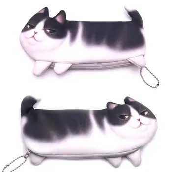 

Kawaii Novelty Simulation Cartoon Cat Pencil Case Soft Cloth School Supplies Stationery Pen Bag Gift for Girl Boy Student New