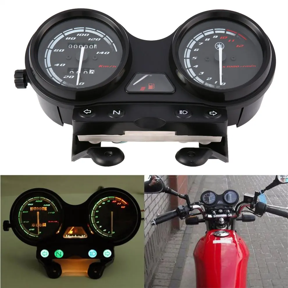 

Universal Motorcycle Black LED Light Odometer + Tachometer Speedometer Gauge for YBR125-YAMAHA-JYM125
