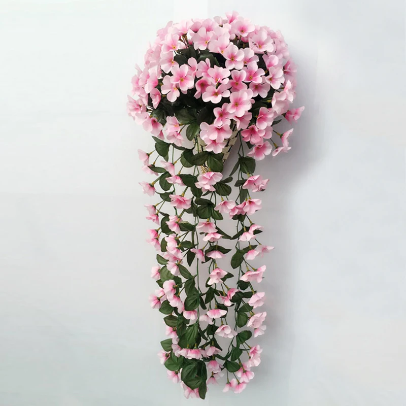 

Realistic Artificial Violet Flowers Hanging Garland Balcony Home Outdoor Plants