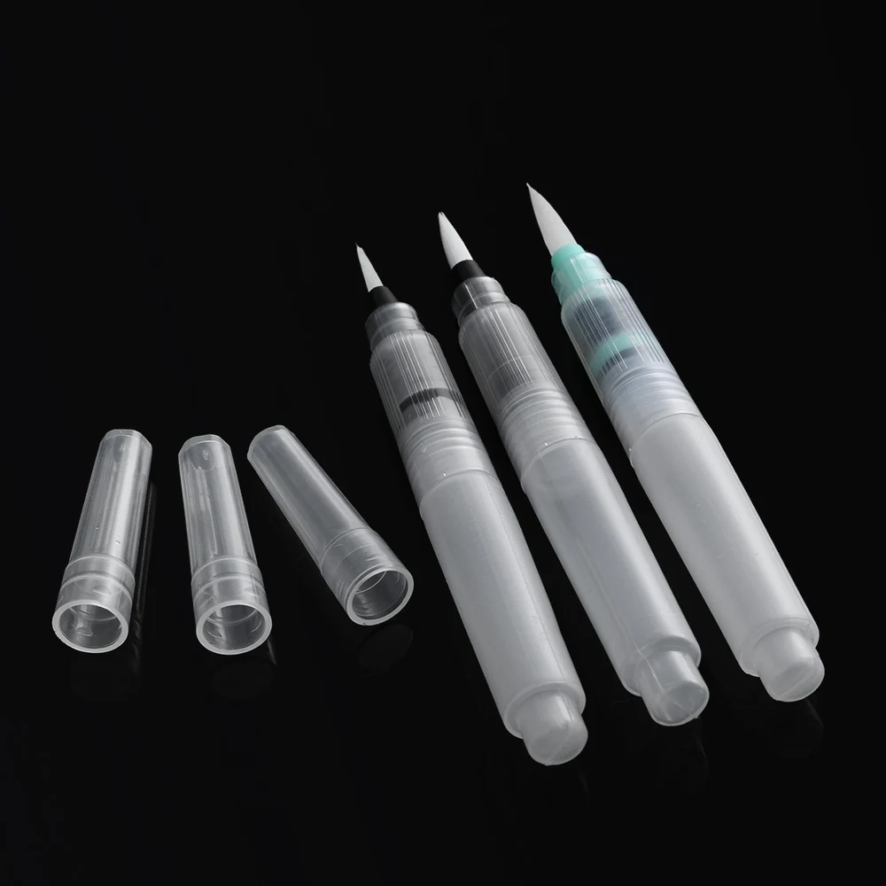 3pcs Ink Pen for Water Brush Watercolor Calligraphy Drawing Painting Tool  Nylon brush tip with refillable reservoir 4