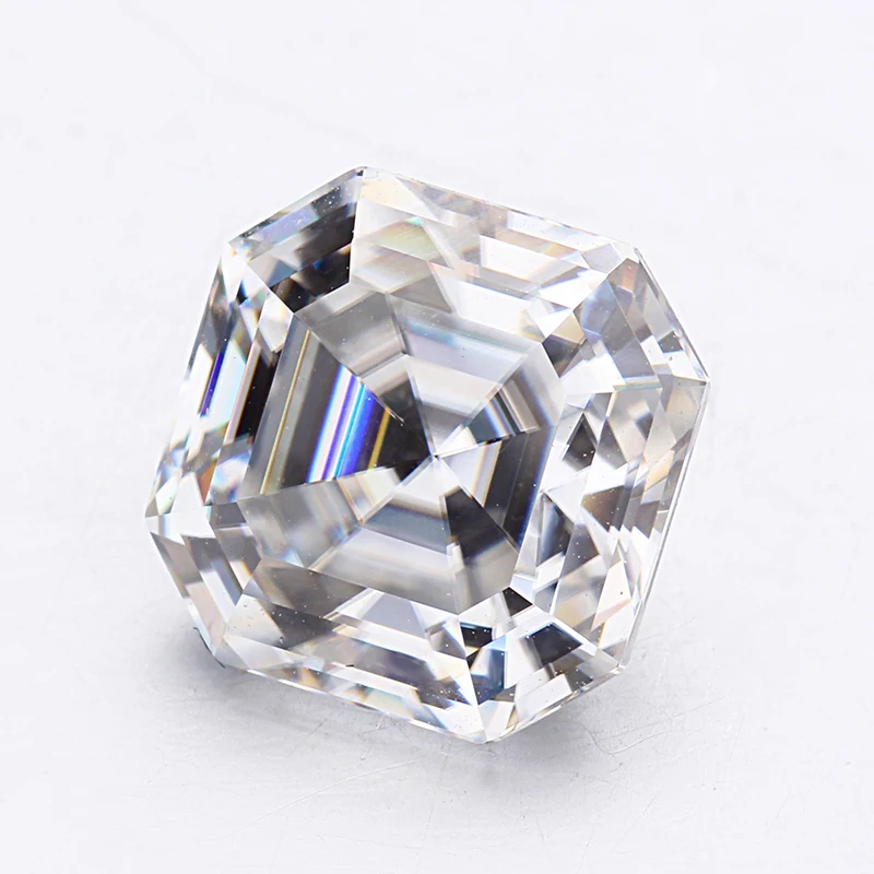 Asscher Cut 4x4 мм цвет GH Moissanite камень для изготовления ювелирных изделий 2 шт.|Стразы и