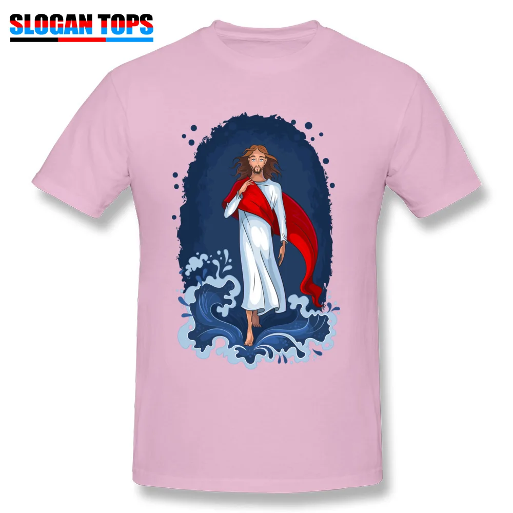  Man T Shirts spray jesus18912Y Normal Tops T Shirt 100% Cotton Fabric Crew Neck Short Sleeve Gift T-shirts NEW YEAR DAY spray jesus18912Y pink