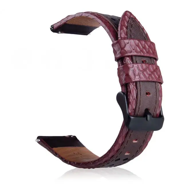 22 мм 20 мм huami amazfit bip кожаный ремешок для samsung gear sport S2 S3 Classic Frontier galaxy watch 42 мм 46 мм ремешок Pebble Time - Цвет ремешка: red brown