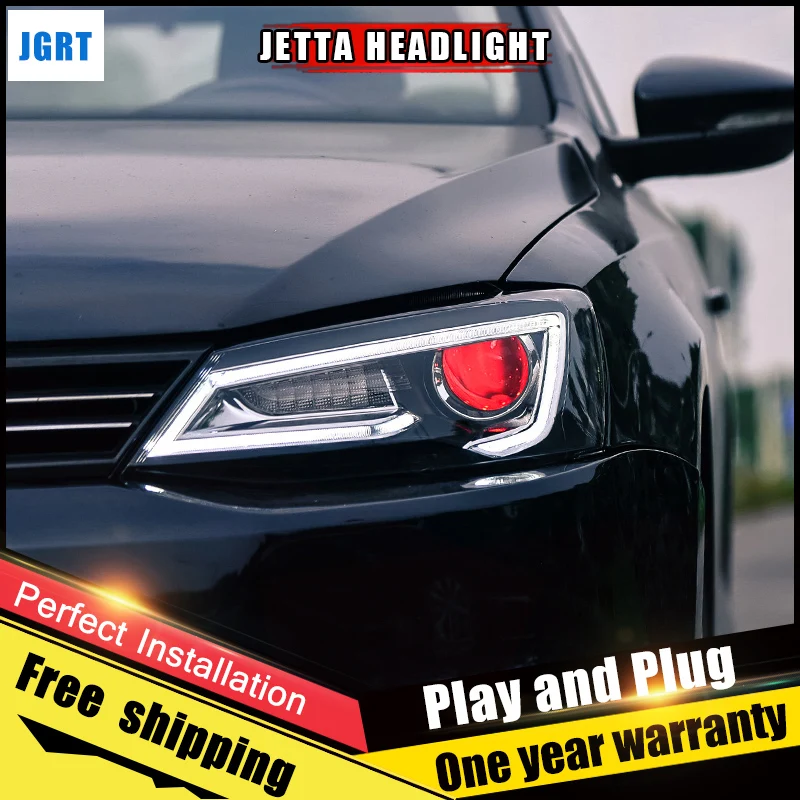 2PCS Car Style LED Headlights For VW Jetta 2012 2017 For Jetta Head Lamp LED DRL