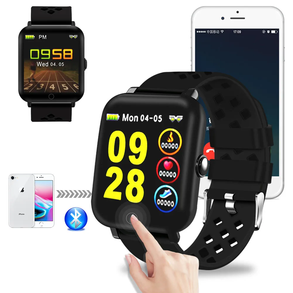DM06 смарт-браслет 1,3 дюймов OLED экран IP68 Водонепроницаемый Фитнес-монитор сердечного ритма Смарт-часы браслет для Android iOS